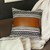 Brown Faux Leather And Zigzag Decorative Pillow Cover (386786)