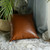 17" X 17" Solid Brown Faux Leather Decorative Pillow Cover (386791)