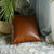 Xl Rustic Brown Faux Leather Lumbar Pillow Cover (386798)
