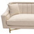 Croft Fabric Sofa In Sand Linen Fabric W/ Accent Pillows And Gold Metal Criss-Cross Frame By Diamond Sofa CROFTSOSD