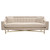 Croft Fabric Sofa In Sand Linen Fabric W/ Accent Pillows And Gold Metal Criss-Cross Frame By Diamond Sofa CROFTSOSD