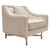 Croft Fabric Chair In Sand Linen Fabric W/ Accent Pillow And Gold Metal Criss-Cross Frame By Diamond Sofa CROFTCHSD