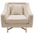 Croft Fabric Chair In Sand Linen Fabric W/ Accent Pillow And Gold Metal Criss-Cross Frame By Diamond Sofa CROFTCHSD