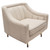 Croft Fabric Chair In Sand Linen Fabric W/ Accent Pillow And Gold Metal Criss-Cross Frame By Diamond Sofa CROFTCHSD