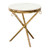 Reed Round Accent Table With White Marble Top And Gold Finished Metal Base By Diamond Sofa REEDETGD