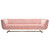 Venus Sofa In Blush Pink Velvet W/ Contrasting Pillows & Gold Finished Metal Base By Diamond Sofa VENUSSOPN