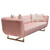 Venus Sofa In Blush Pink Velvet W/ Contrasting Pillows & Gold Finished Metal Base By Diamond Sofa VENUSSOPN