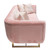 Venus Sofa In Blush Pink Velvet W/ Contrasting Pillows & Gold Finished Metal Base By Diamond Sofa VENUSSOPN