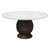 Ashe Round Dining Table W/ Genuine White Marble Top And Solid Acacia Wood Base In Espresso Finish By Diamond Sofa ASHEDTMA