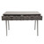 Petra Solid Mango Wood 2-Drawer Writing Desk In Smoke Grey Finish W/ Nickel Legs By Diamond Sofa PETRADEGR