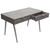 Petra Solid Mango Wood 2-Drawer Writing Desk In Smoke Grey Finish W/ Nickel Legs By Diamond Sofa PETRADEGR