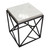 Plymouth Square Accent Table W/ Genuine Grey Marble Top & Black Metal Base By Diamond Sofa PLYMOUTHATWH