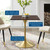 Lippa 28" Square Wood Dining Table EEI-5220-GLD-CHE