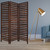 1" X 63" X 72" Brown, 3 Panel, Solid Wood, Fortress - Screen (274852)