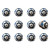 1.5" X 1.5" X 1.5" White, Black And Navy - Knobs 12-Pack (321689)