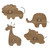 Set Of 4 Wooden Safari Animal Wall Hooks (383264)