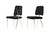 Set Of 2 Glam Modern Black Faux Fur Dining Chairs (384365)