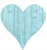 18" Rustic Farmhouse Turquoise Wooden Heart (384906)