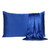 Navy Blue Dreamy Set Of 2 Silky Satin King Pillowcases (387845)