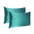 Teal Dreamy Set Of 2 Silky Satin King Pillowcases (387853)