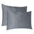 Dark Gray Dreamy Set Of 2 Silky Satin Standard Pillowcases (387880)