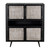 Modern Rustic Black Rattan Double Decker Accent Cabinet (388242)