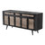 Black Iron Frame Cabinet With Mesh Doors And Drawers (388243)