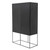 Modern Rustic Black And Natural Tall Accent Cabinet (388251)