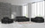 114" Sturdy Black Leather Sofa Set (329596)
