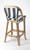 Blue And White Striped Rattan Bar Stool (389048)