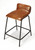 Brown Leather And Metal Counter Stool (389124)