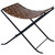 Brown Leather Weave Stool (389213)