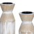 Set Of 3 Distressed White Candle Holders (389866)