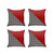 Set Of 4 Houndstooth Red Faux Leather Pillow Covers (392610)