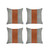 Set Of 4 White And Brown Faux Leather Pillow Covers (392622)