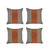 Set Of 4 Brown Checkered Faux Leather Pillow Covers (392625)