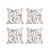 Set Of 4 White Boho Chic Printed Pillow Covers (392702)