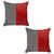 Set Of 2 Red Faux Leather Pillow Covers (392761)