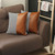 Set Of 2 Brown Faux Leather Pillow Covers (392762)