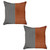 Set Of 2 Brown Faux Leather Pillow Covers (392762)