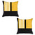 Set Of 2 Yellow And Black Printed Pillow Covers (392764)