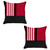 Set Of 2 Red And Black Printed Pillow Covers (392765)