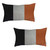 Set Of 2 Brown Faux Leather Lumbar Pillow Covers (392783)