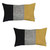 Set Of 2 Yellow Segmented Lumbar Pillow Covers (392786)