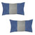Set Of 2 Blue And Ivory Lumbar Pillow Covers (392794)