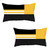 Set Of 2 Yellow Geometric Lumbar Pillow Covers (392805)