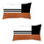Set Of 2 Brown Geometric Lumbar Pillow Covers (392808)