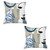 Set Of 2 Blue And Ivory Printed Pillow Covers (392812)
