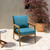 Eve Outdoor Teak Wood Lounge Chair With Teal Olefin (LCEVCHTL)