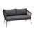 Ipanema Outdoor Teak Wood And Rope Sofa With Dark Grey Olefin (LCIPSODGR)